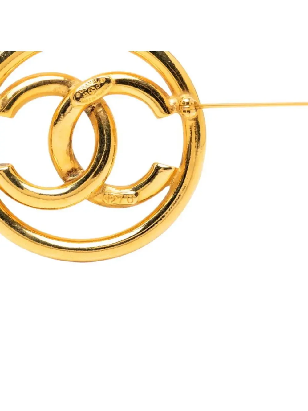 Chanel Cc Logo Round Brooch Metal #327482C67B